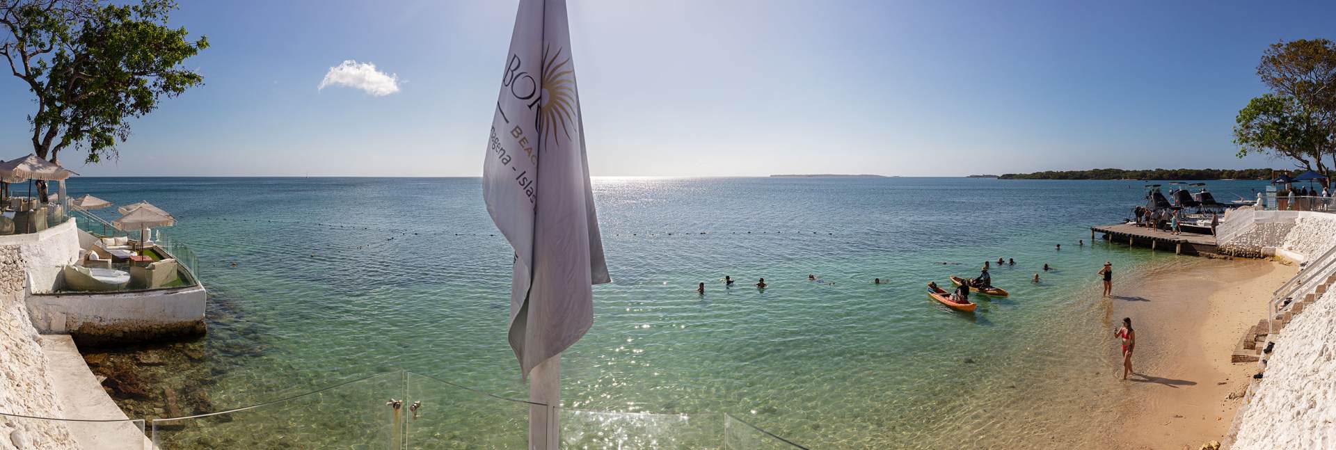 Bora Bora Beach Club, Islas de Rosario, Provincia de Cartagena, Bolívar, Kolumbien Bora Bora Beach Club, Islas de Rosario, Provincia de Cartagena, Bolívar, Kolumbien
